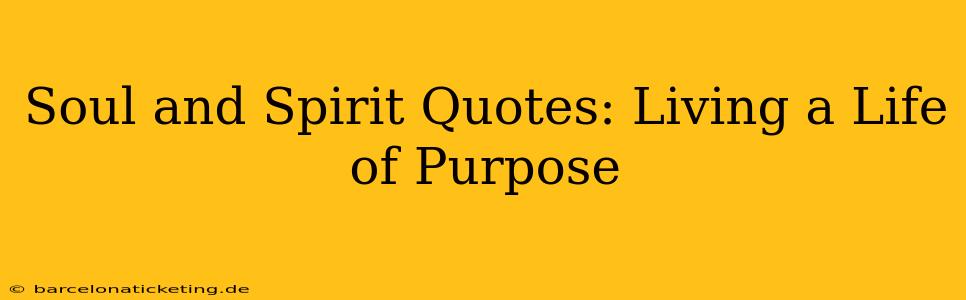 Soul and Spirit Quotes: Living a Life of Purpose