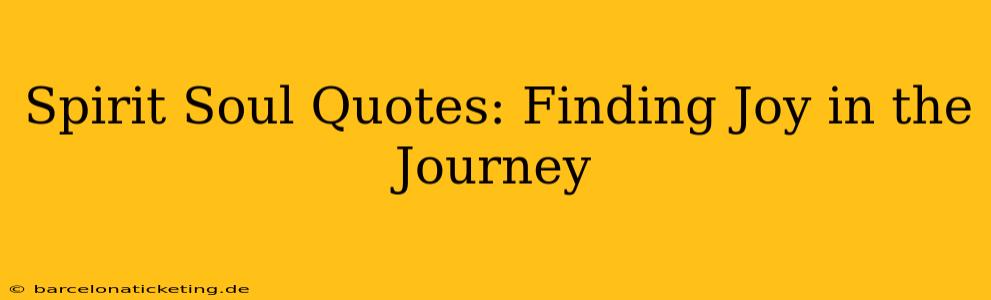 Spirit Soul Quotes: Finding Joy in the Journey