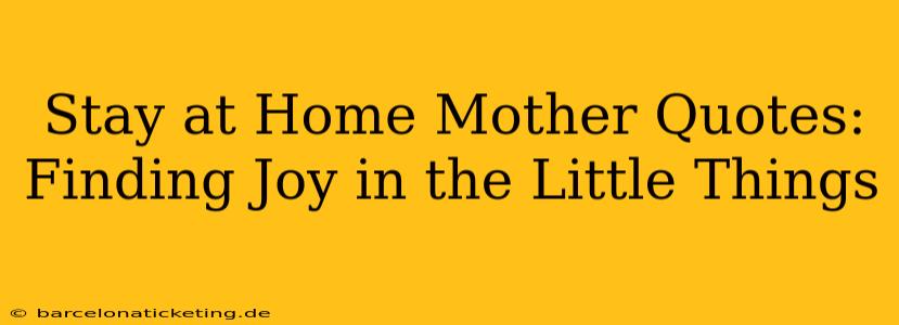 Stay at Home Mother Quotes:  Finding Joy in the Little Things