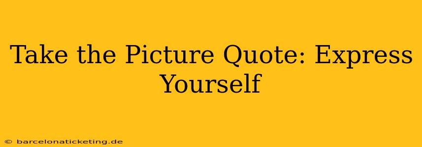 Take the Picture Quote: Express Yourself
