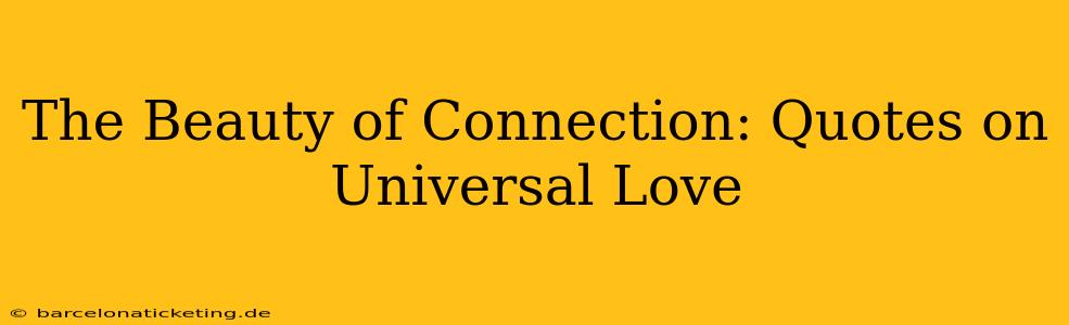 The Beauty of Connection: Quotes on Universal Love