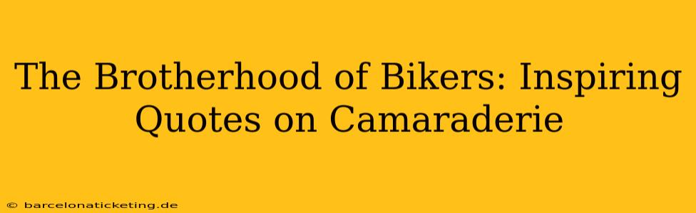 The Brotherhood of Bikers: Inspiring Quotes on Camaraderie