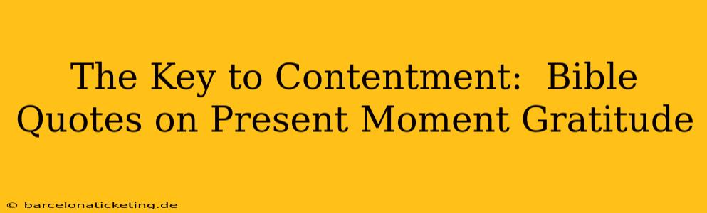 The Key to Contentment:  Bible Quotes on Present Moment Gratitude