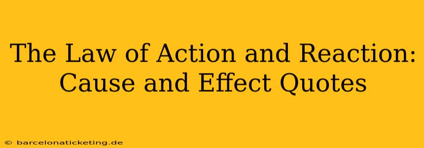 The Law of Action and Reaction: Cause and Effect Quotes