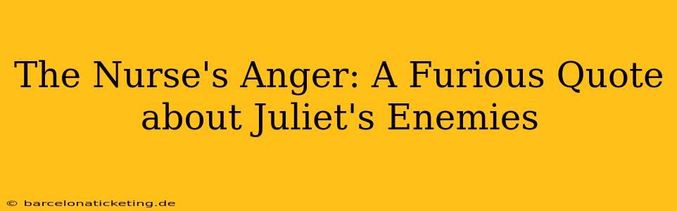 The Nurse's Anger: A Furious Quote about Juliet's Enemies