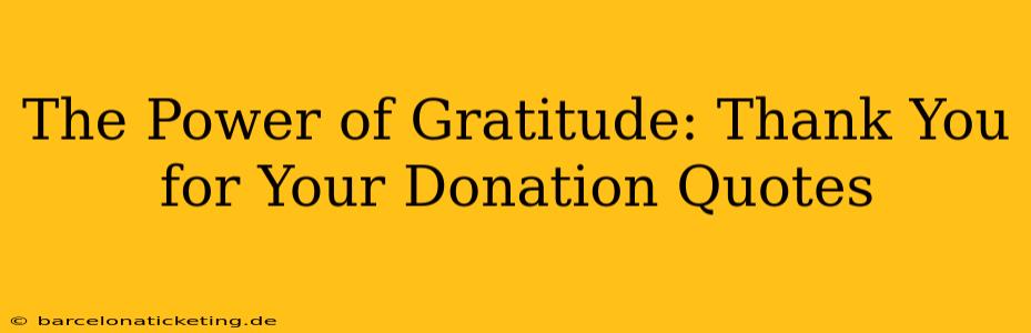 The Power of Gratitude: Thank You for Your Donation Quotes