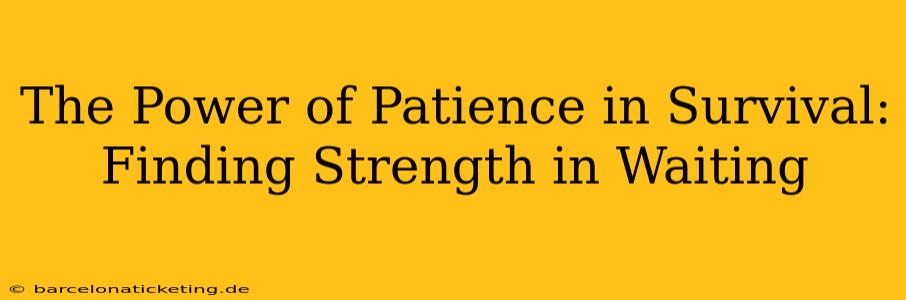 The Power of Patience in Survival: Finding Strength in Waiting