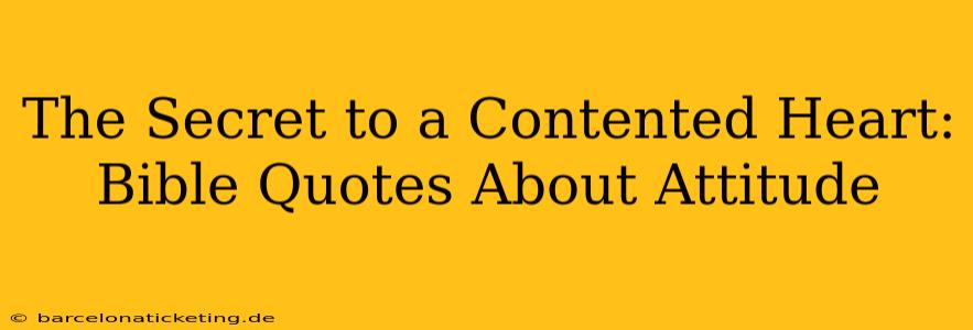 The Secret to a Contented Heart: Bible Quotes About Attitude