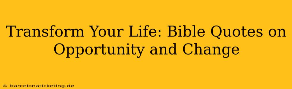 Transform Your Life: Bible Quotes on Opportunity and Change