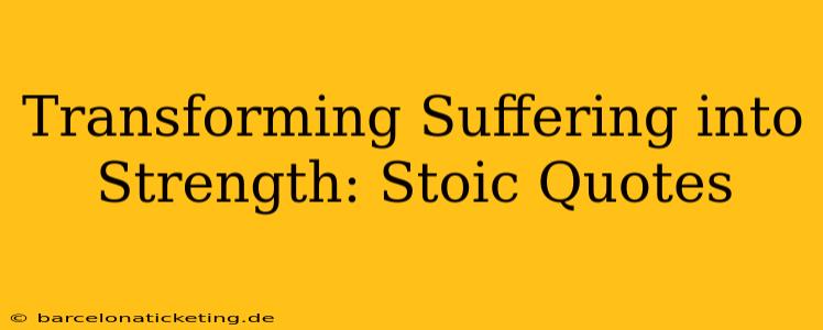 Transforming Suffering into Strength: Stoic Quotes