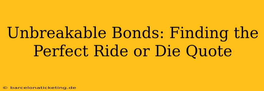 Unbreakable Bonds: Finding the Perfect Ride or Die Quote