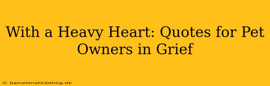 With a Heavy Heart: Quotes for Pet Owners in Grief